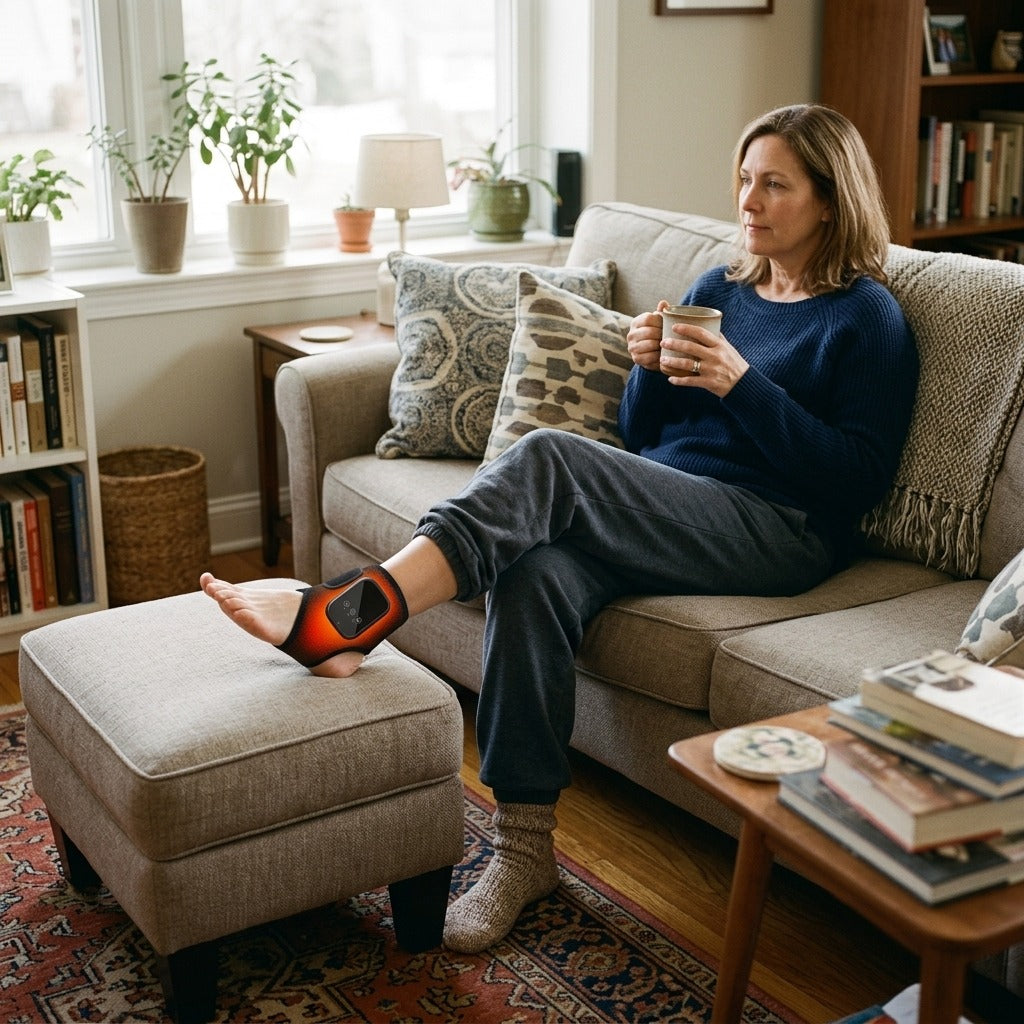 Rechargeable Heated Ankle Brace - at home