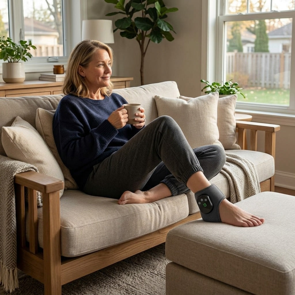 Rechargeable Heated Ankle Brace - in everyday life