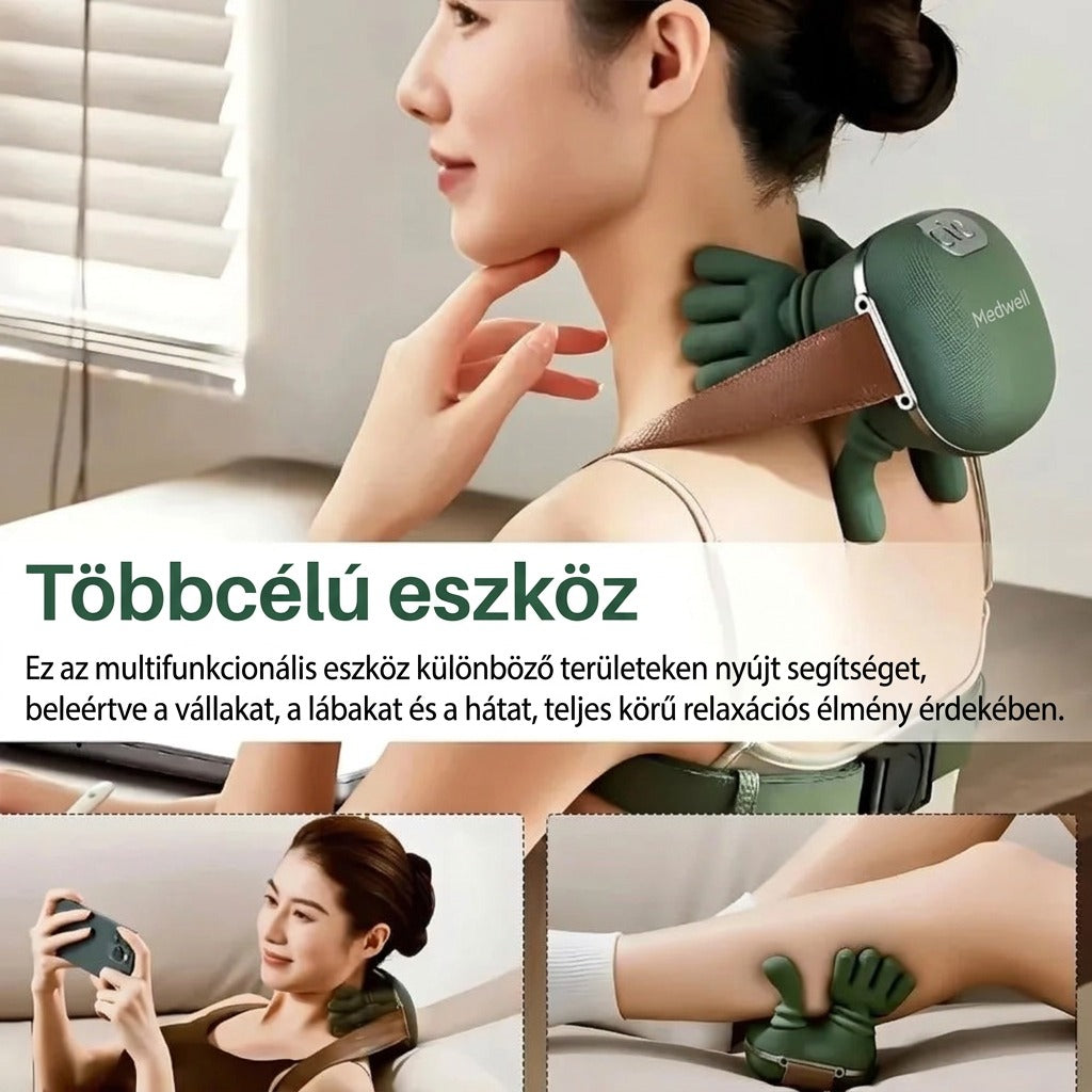 Újratölthető nyak- és vállmasszírozó melegítéssel