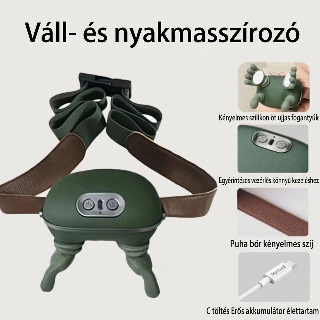 Újratölthető nyak- és vállmasszírozó melegítéssel
