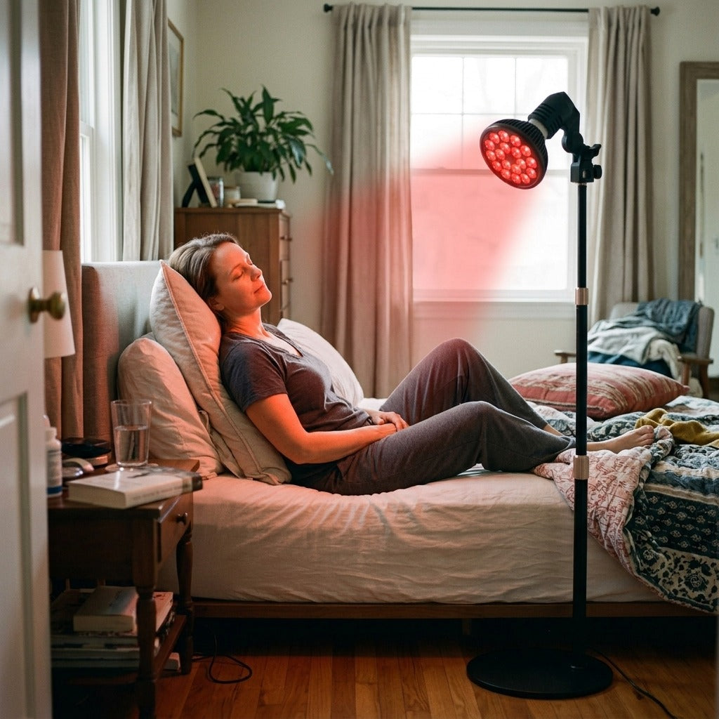 Red and Infrared Light Therapy Lamp with Stand - in everyday life
