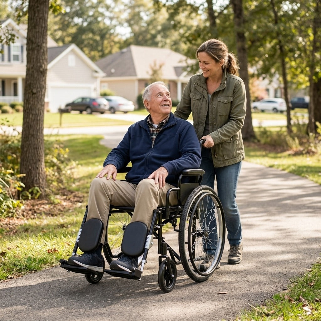 Reinforced Steel Foldable Manual Wheelchair - in everyday life