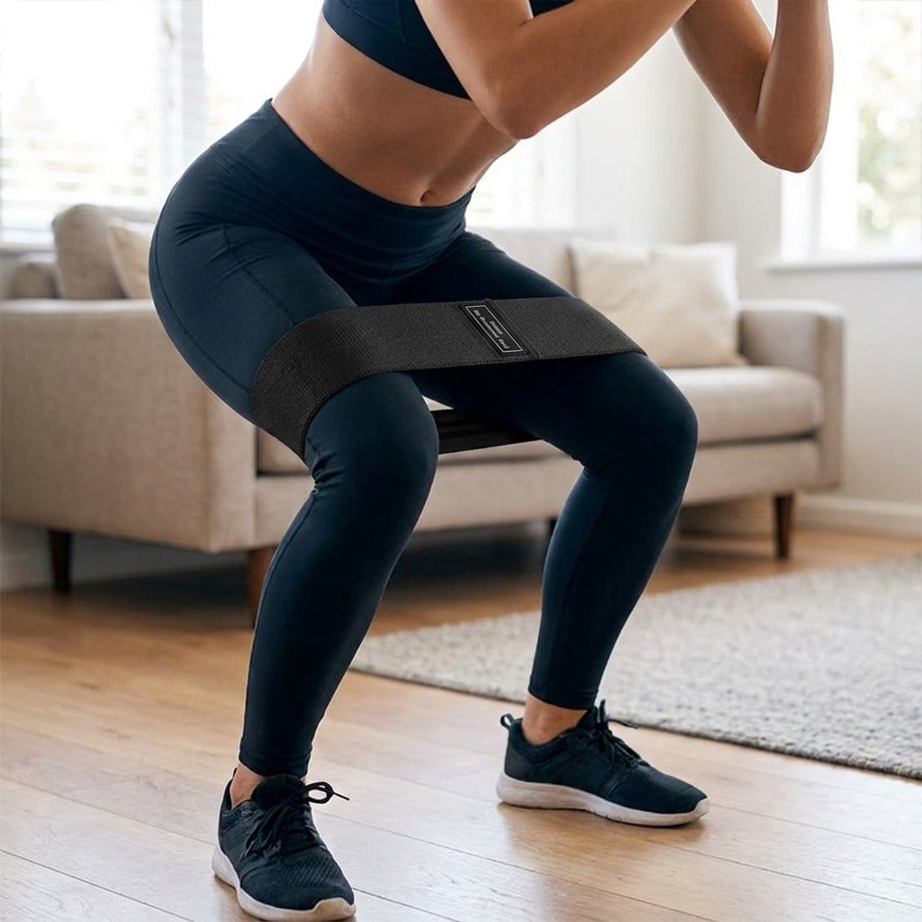 Resistance Hip Bands for Workouts, Set of 3 - in use