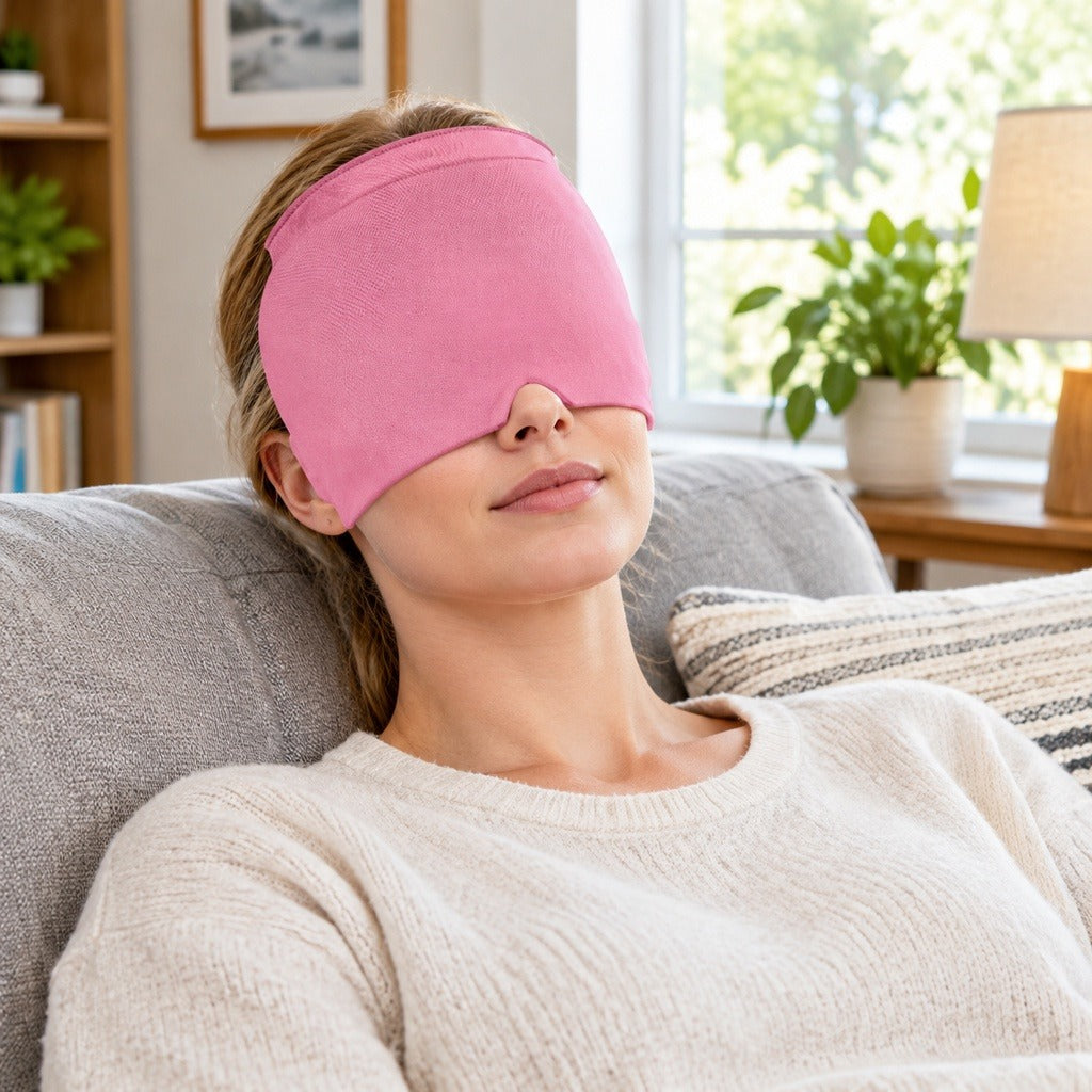 Reusable 3D Gel Ice Head Wrap - at home
