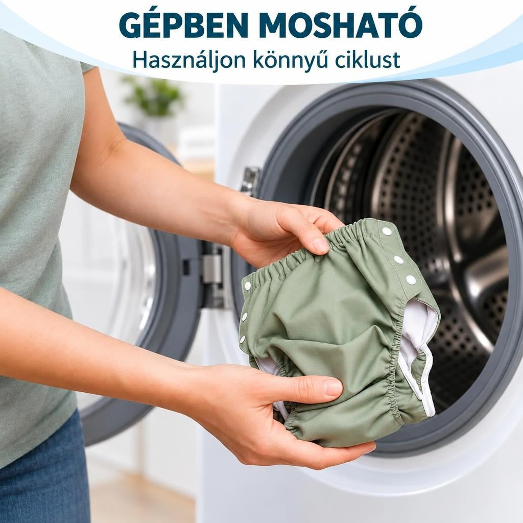 Újrahasználható felnőtt textilpelenka betétekkel