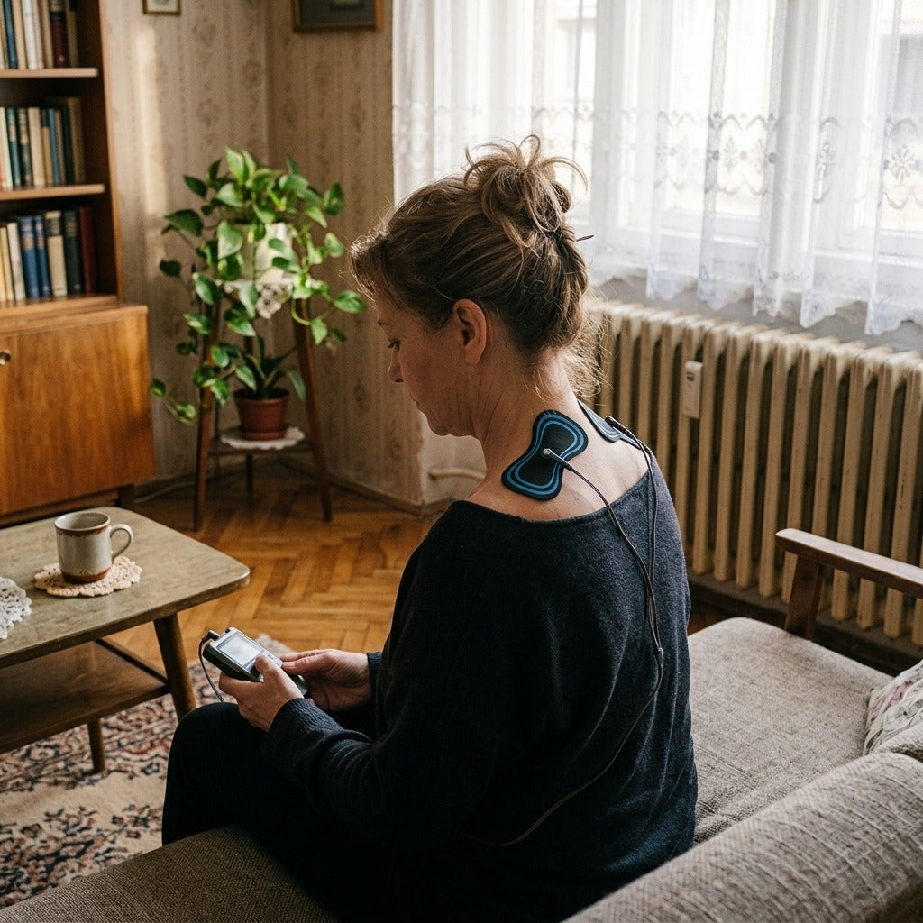 Újrahasználható EMS TENS elektródapárnák nyaki készülékhez - otthon