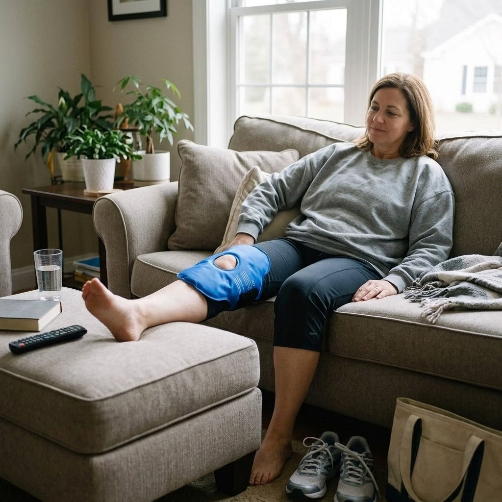 Reusable Gel Ice Knee Wrap for Cold Therapy - in everyday life