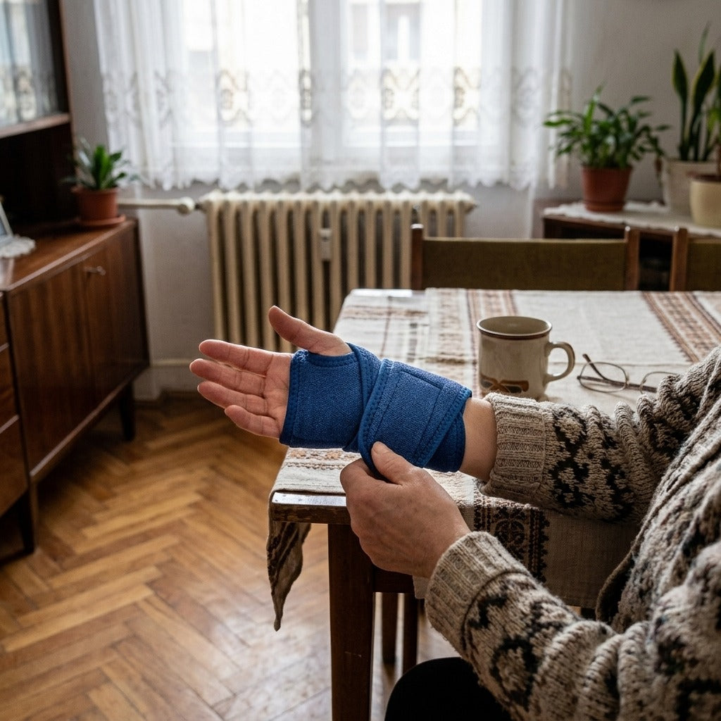Újrahasználható melegítő és hűtő csuklózselépárna - használat közben