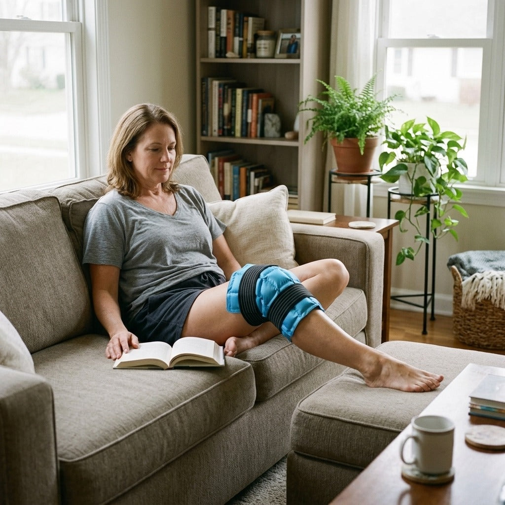 Reusable Hot and Cold Knee Therapy Wrap - at home