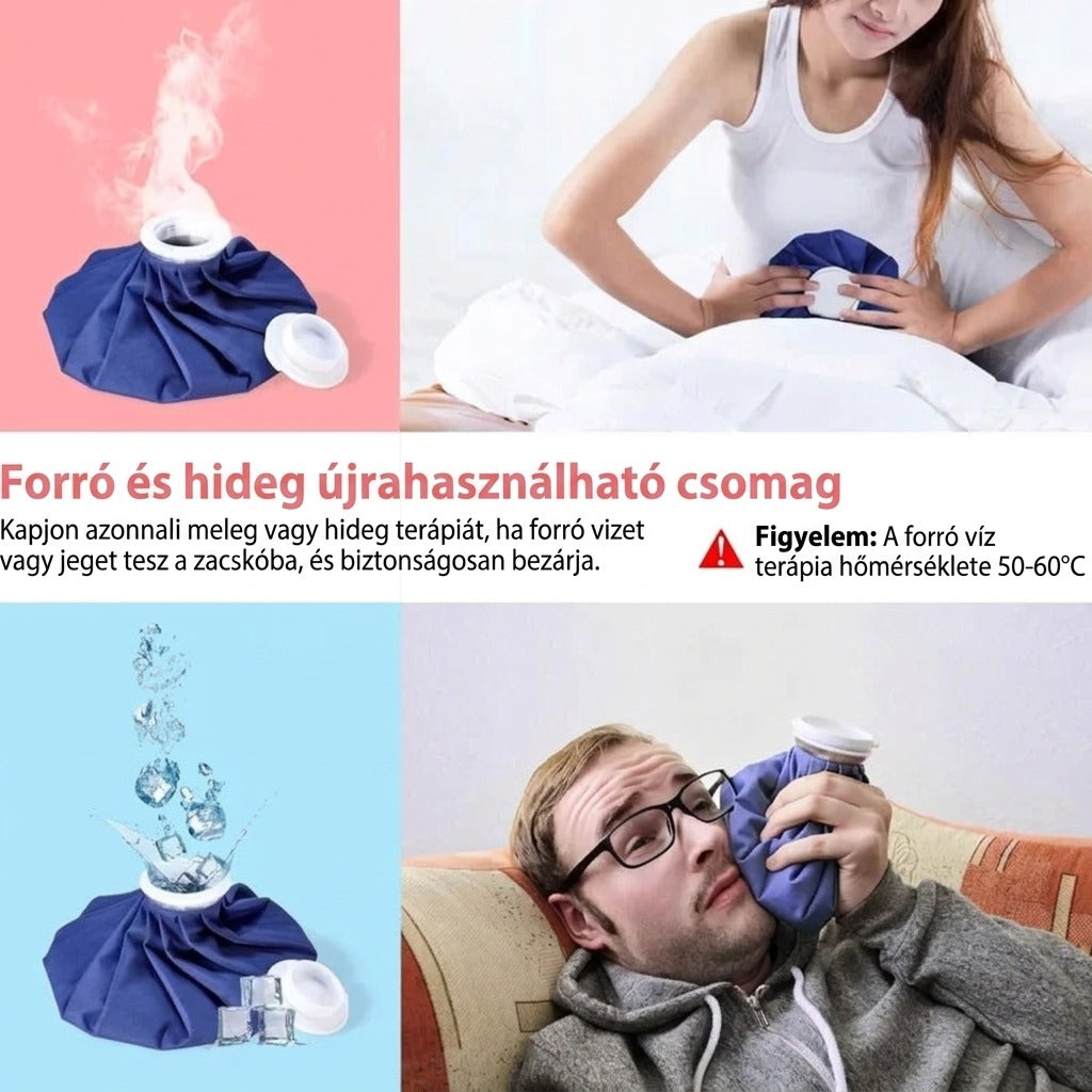 Újrahasználható melegítő- és hűtőtasak pánttal
