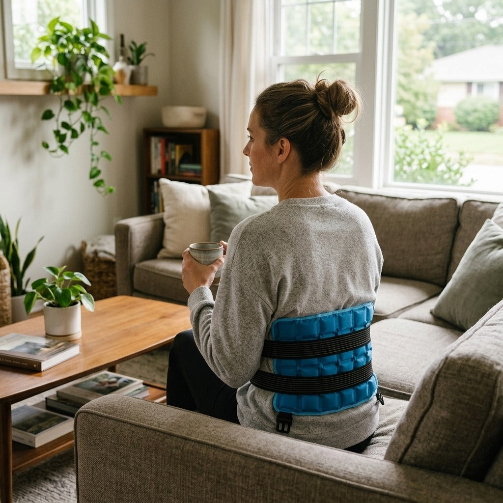 Reusable Hot & Cold Therapy Wrap with Two Straps - at home