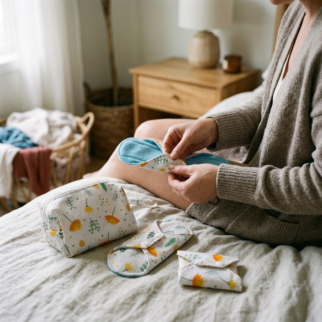 Reusable Incontinence Pads, 5-Piece Set - in use
