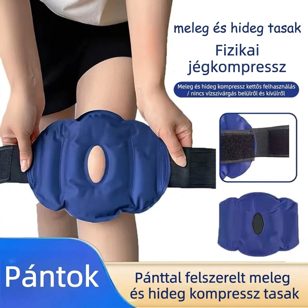 Meleg és hideg kompressz tasak pántokkal felszerelve.
