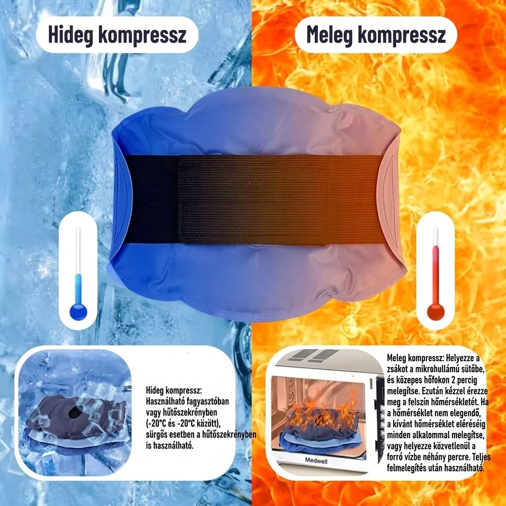 Újrahasználható térd-jégpárna hűtő terápiához