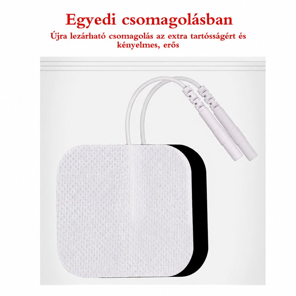 Újrahasználható, öntapadó gél elektródatapasz, 4 x 4 cm