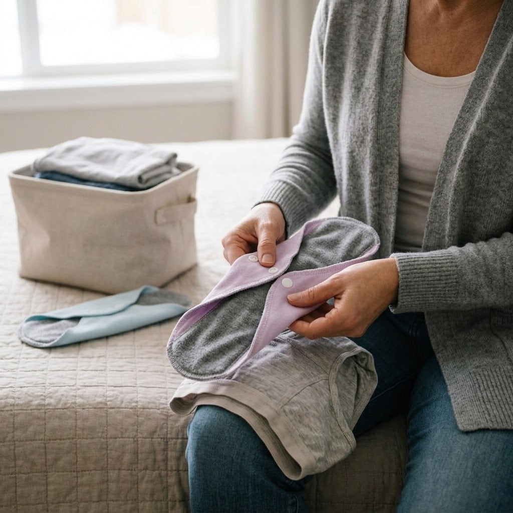 Reusable Washable Incontinence Pads - in use