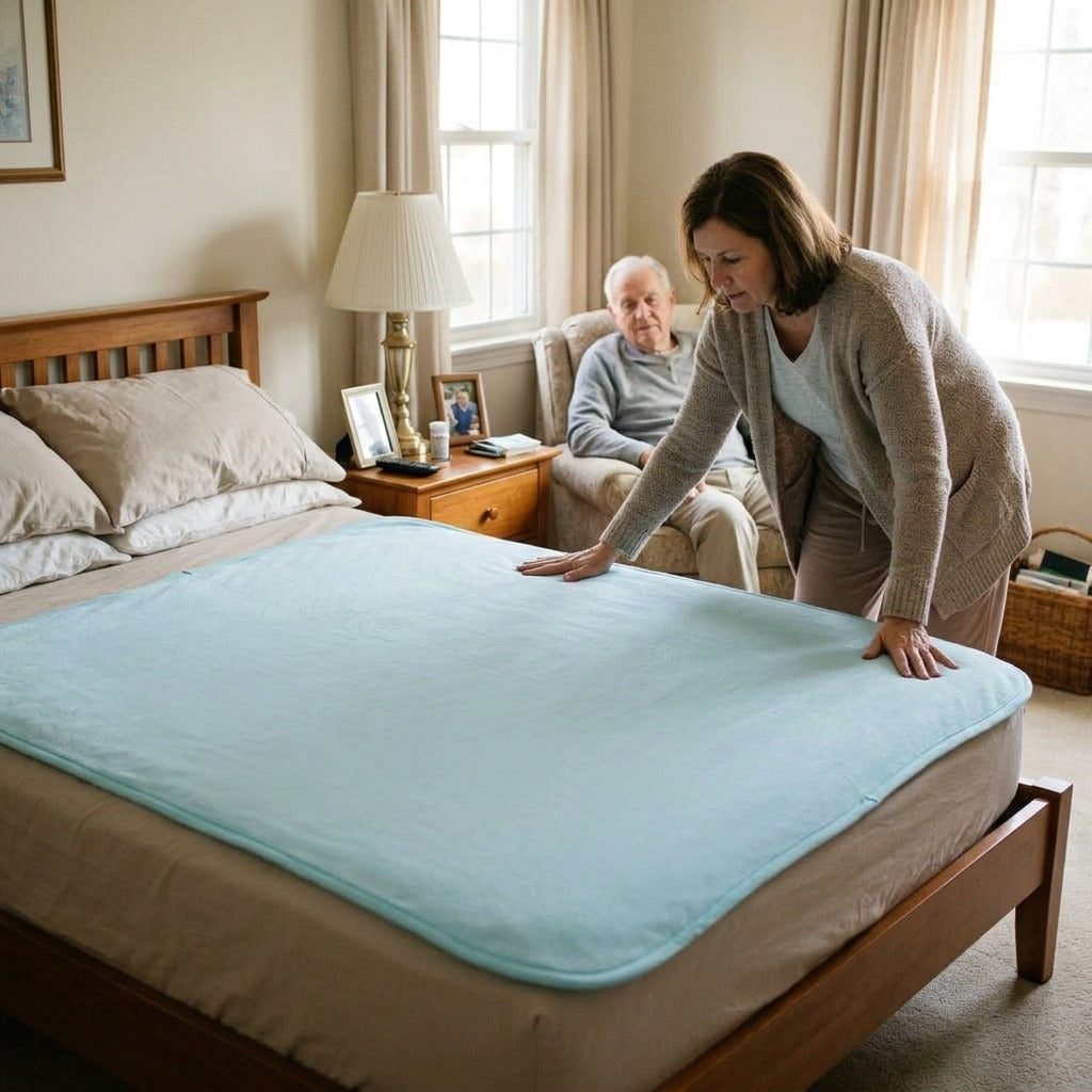 Reusable Waterproof Bed Pad - at home
