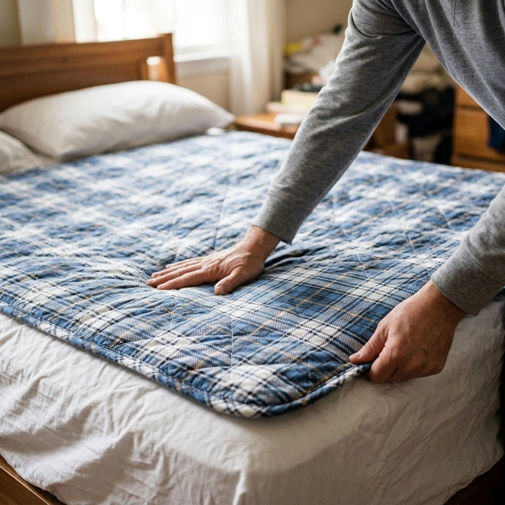 Reusable Waterproof Bed Pad for Adults - in use