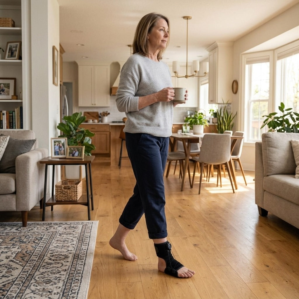 Rotating Knob Foot Drop Brace - at home