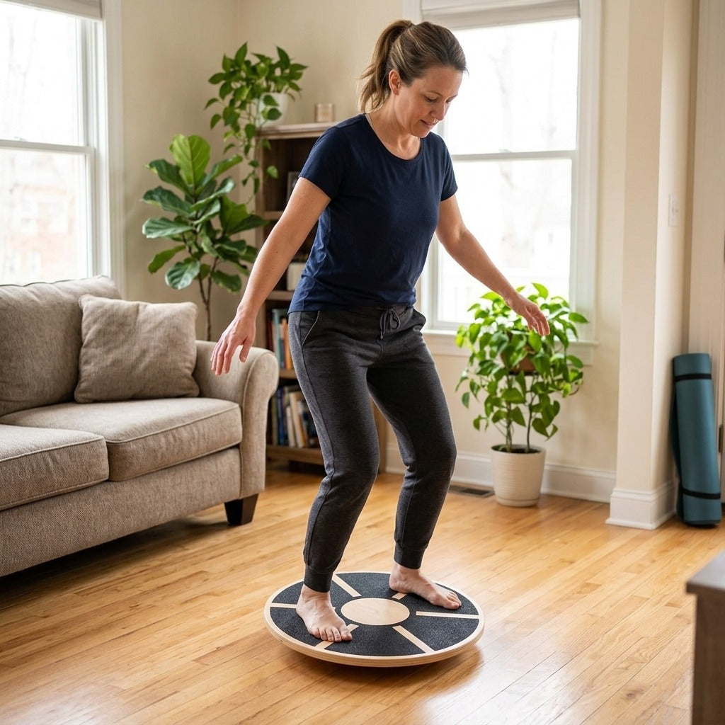 Round Non-Slip Wobble Balance Board, 39.5 cm - at home