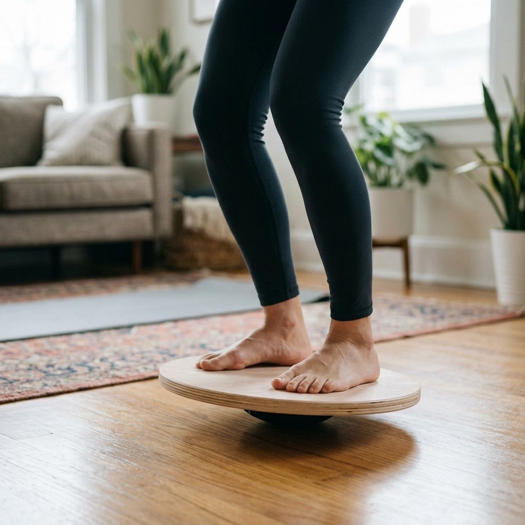 Round Wobble Balance Training Board - in use