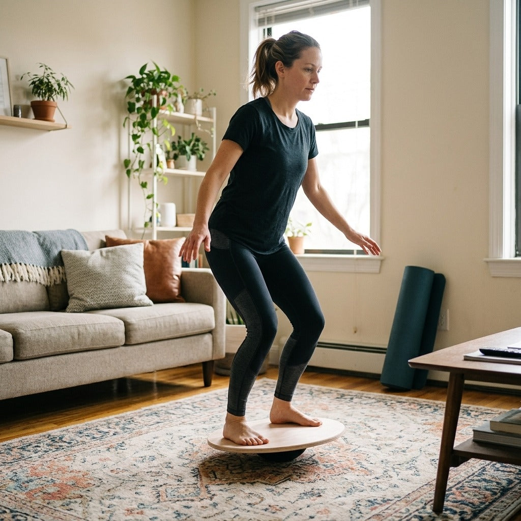Round Wobble Balance Training Board - at home
