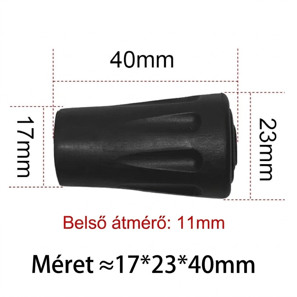 Fekete gumi kupak méretei 17x23x40mm