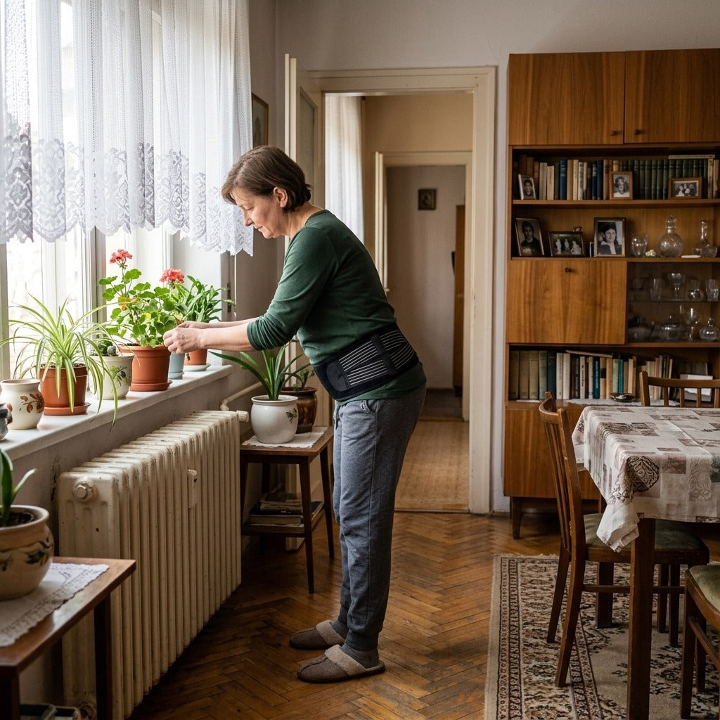 Keresztcsonti csípőrögzítő derék- és medencetámasszal - otthon