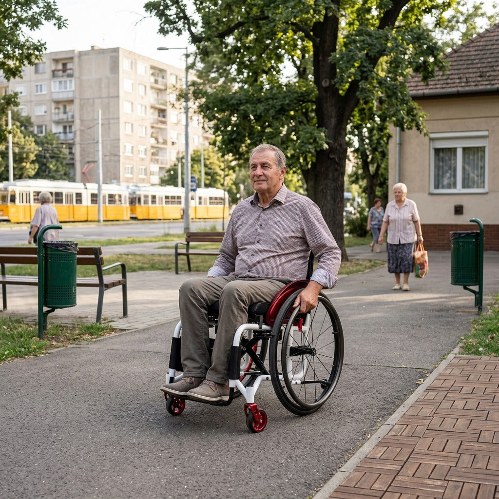 Medwell összecsukható sportkerekesszék - a mindennapokban
