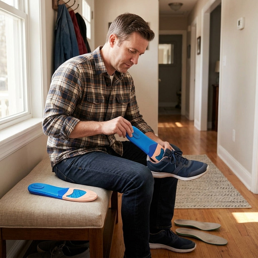 Shock-Absorbing Arch Support Insoles for Shoes - at home