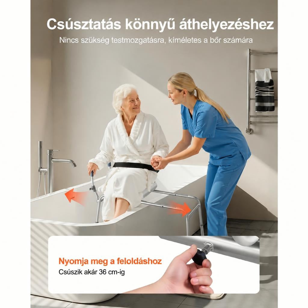 Tolható kádbaülő zuhanyszék karfával