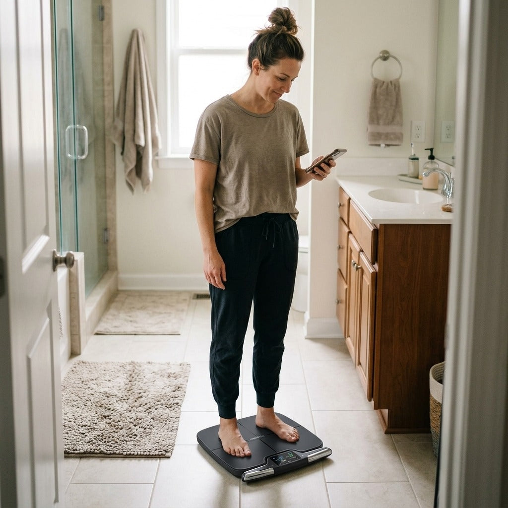 Smart Digital Body Weight Scale with WiFi and Bluetooth - in everyday life
