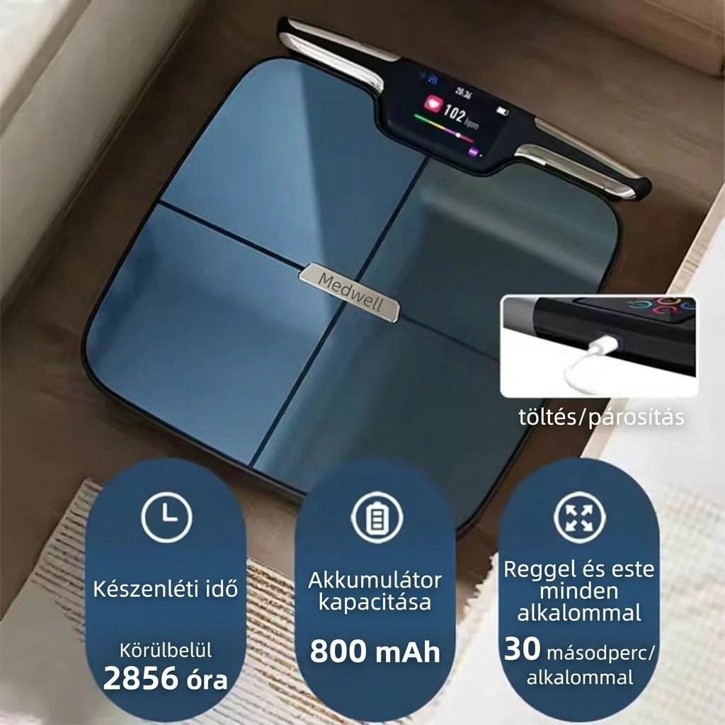 Okosmérleg WiFi- és Bluetooth-kapcsolattal
