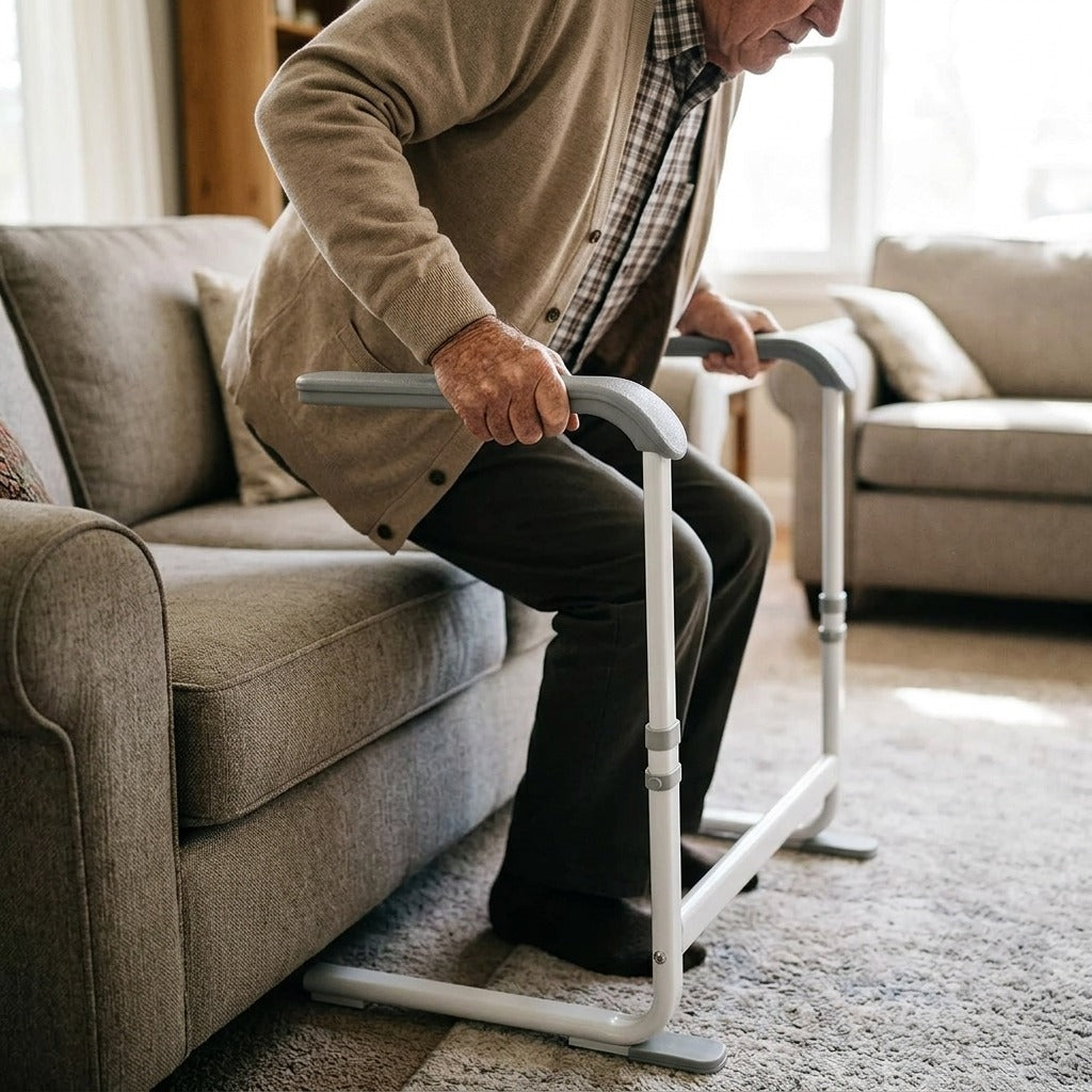 Sofa Stand-Up Support Rail - in use
