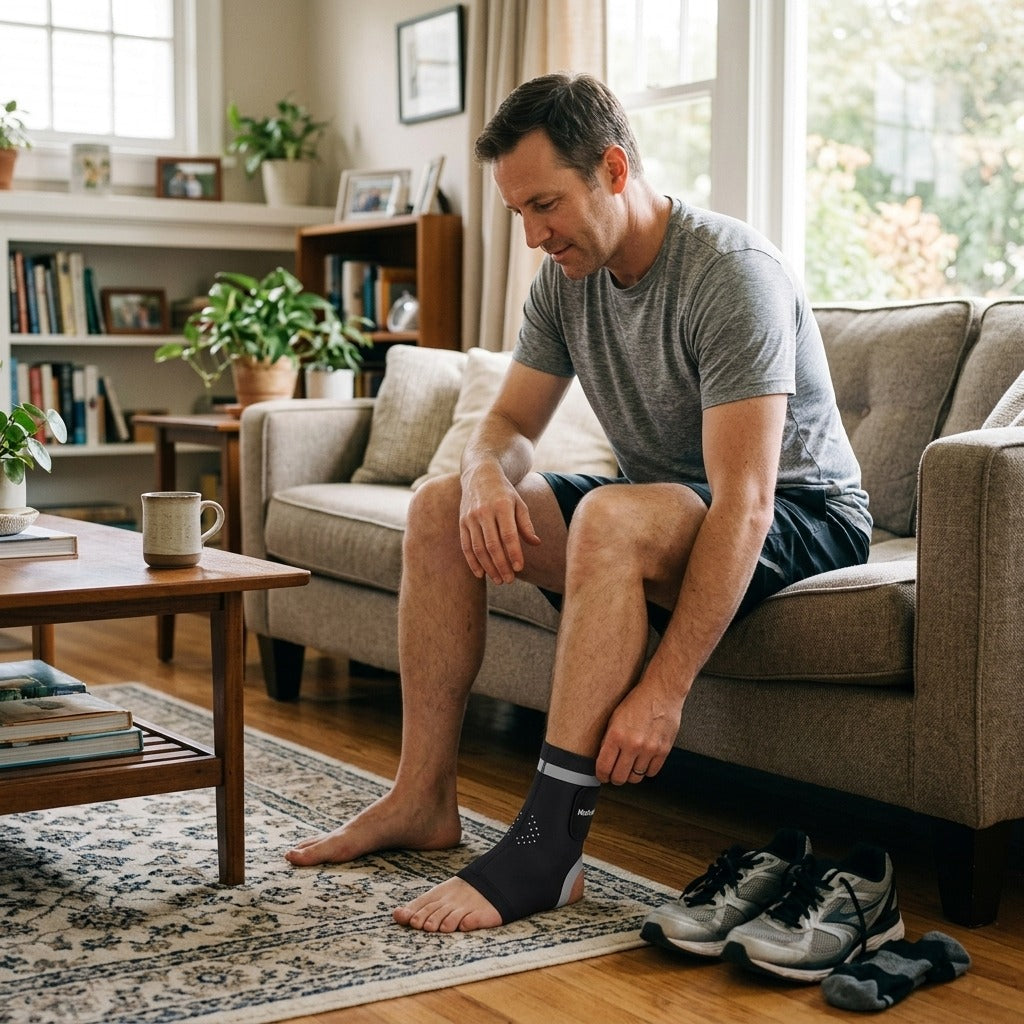 Soft-Shell Ankle Support Sleeve - at home