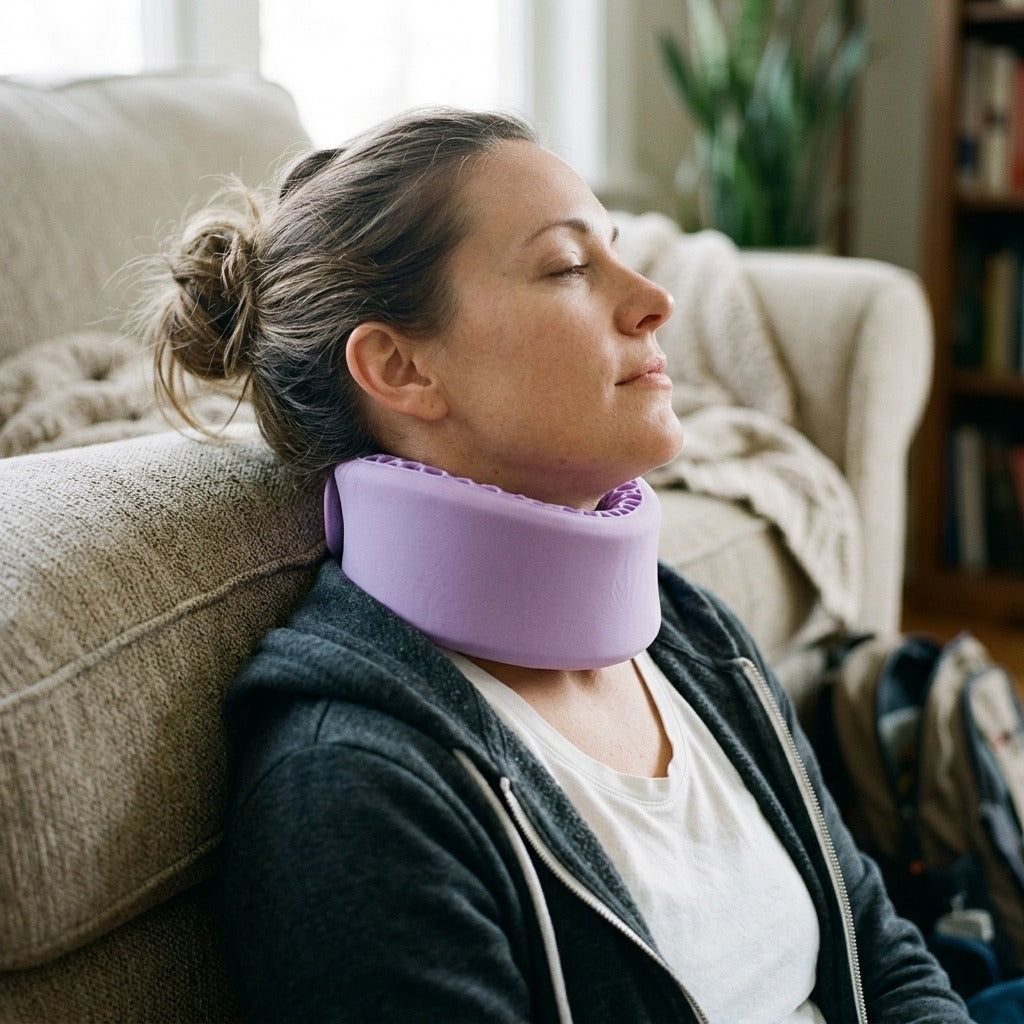 Soft Travel Neck Collar - in use