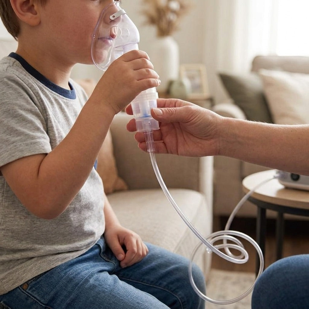 Soft Tube for Air Compressor Nebulizer - in use