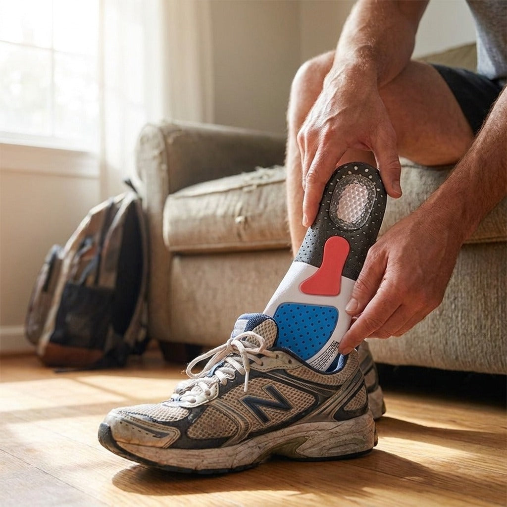 Sport Gel Insoles with Arch Support - in use