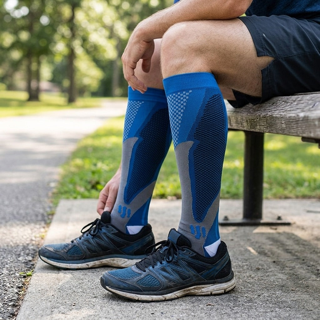Sports Compression Socks 20-30 mmHg - in use