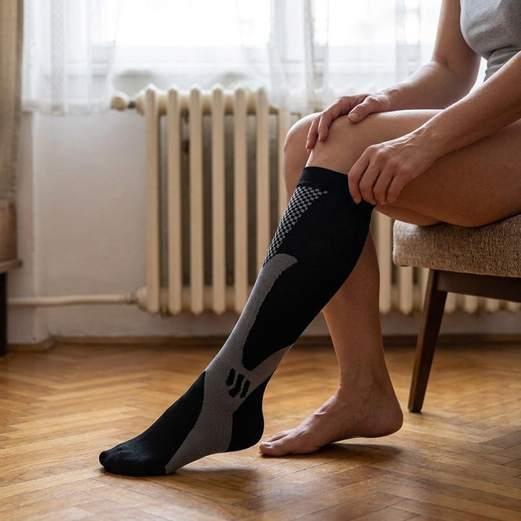 Sport kompressziós zokni 20-30 mmHg - használat közben