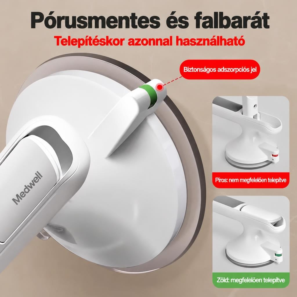 Egyenes, tapadókorongos zuhanykapaszkodó