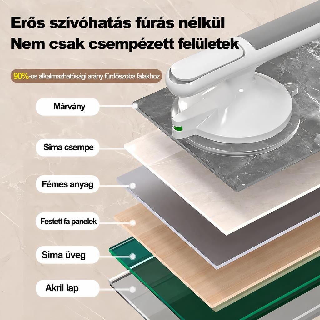 Egyenes, tapadókorongos zuhanykapaszkodó
