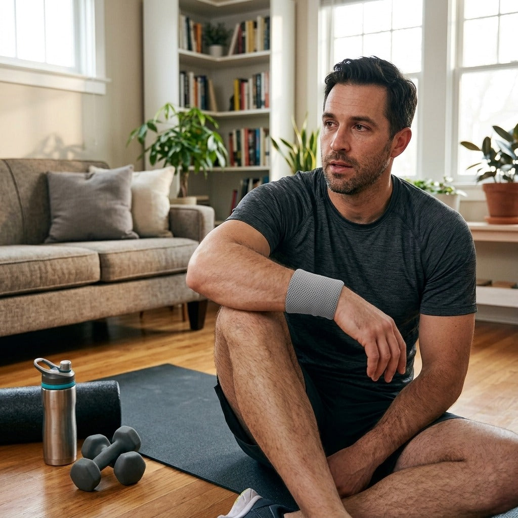 Sweat-Absorbing Sports Wristband - at home