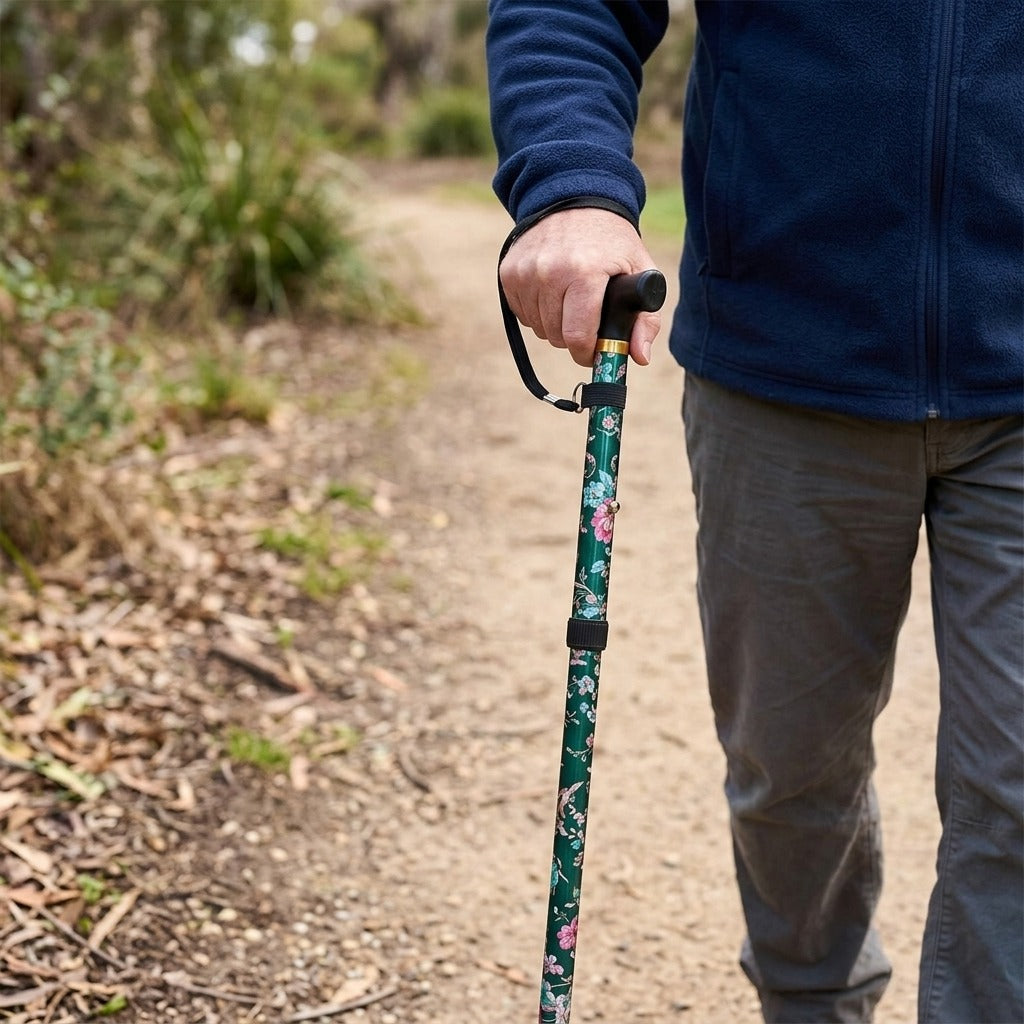 Telescopic Walking Poles for Hiking and Camping - in use