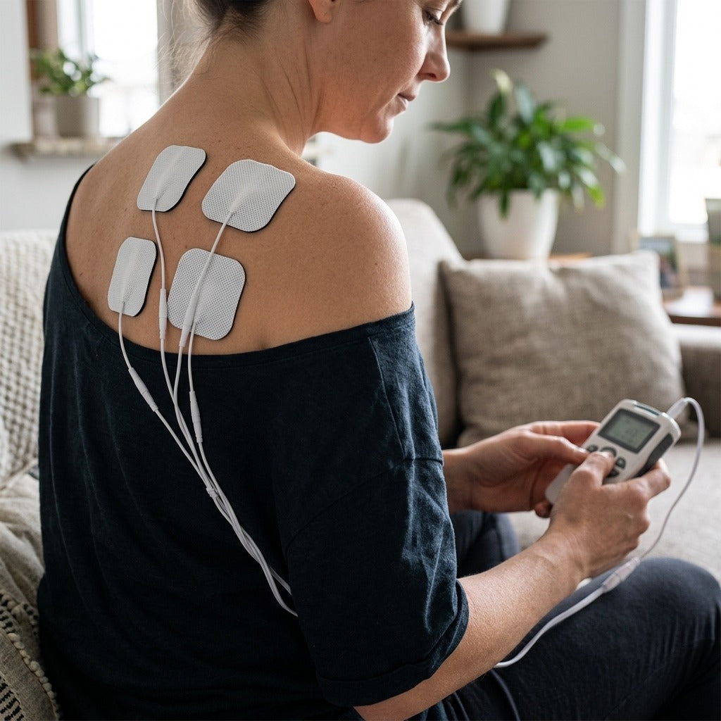 TENS and EMS Electrode Pads - in use