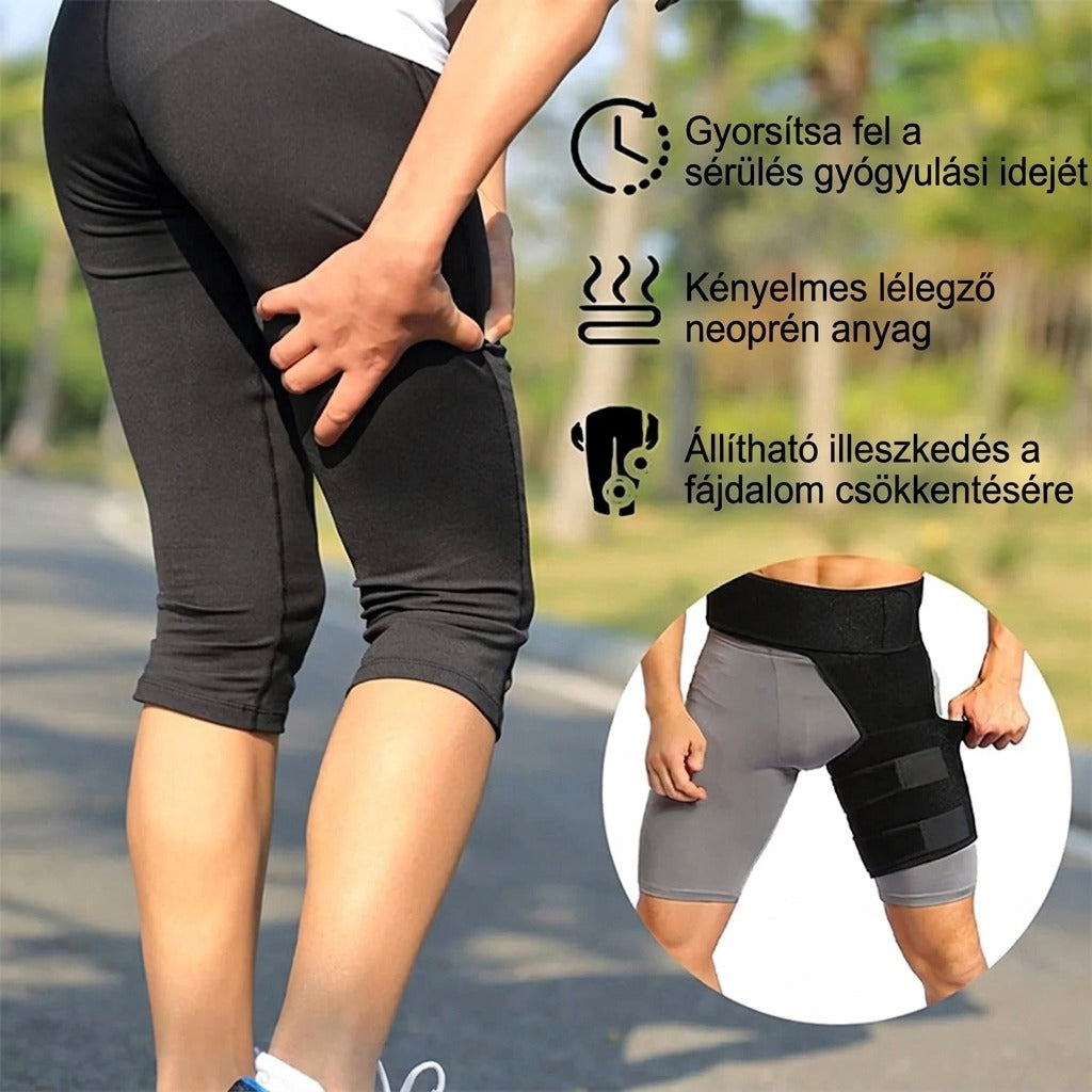 Légáteresztő kompressziós combrögzítő csípőre és lágyékra