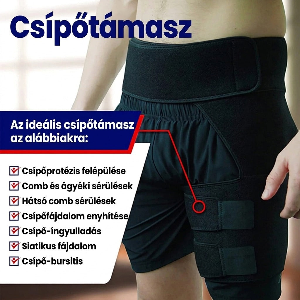Légáteresztő kompressziós combrögzítő csípőre és lágyékra