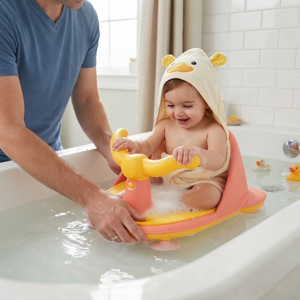 Toddler Bathtub Seat with Suction Cups - in use