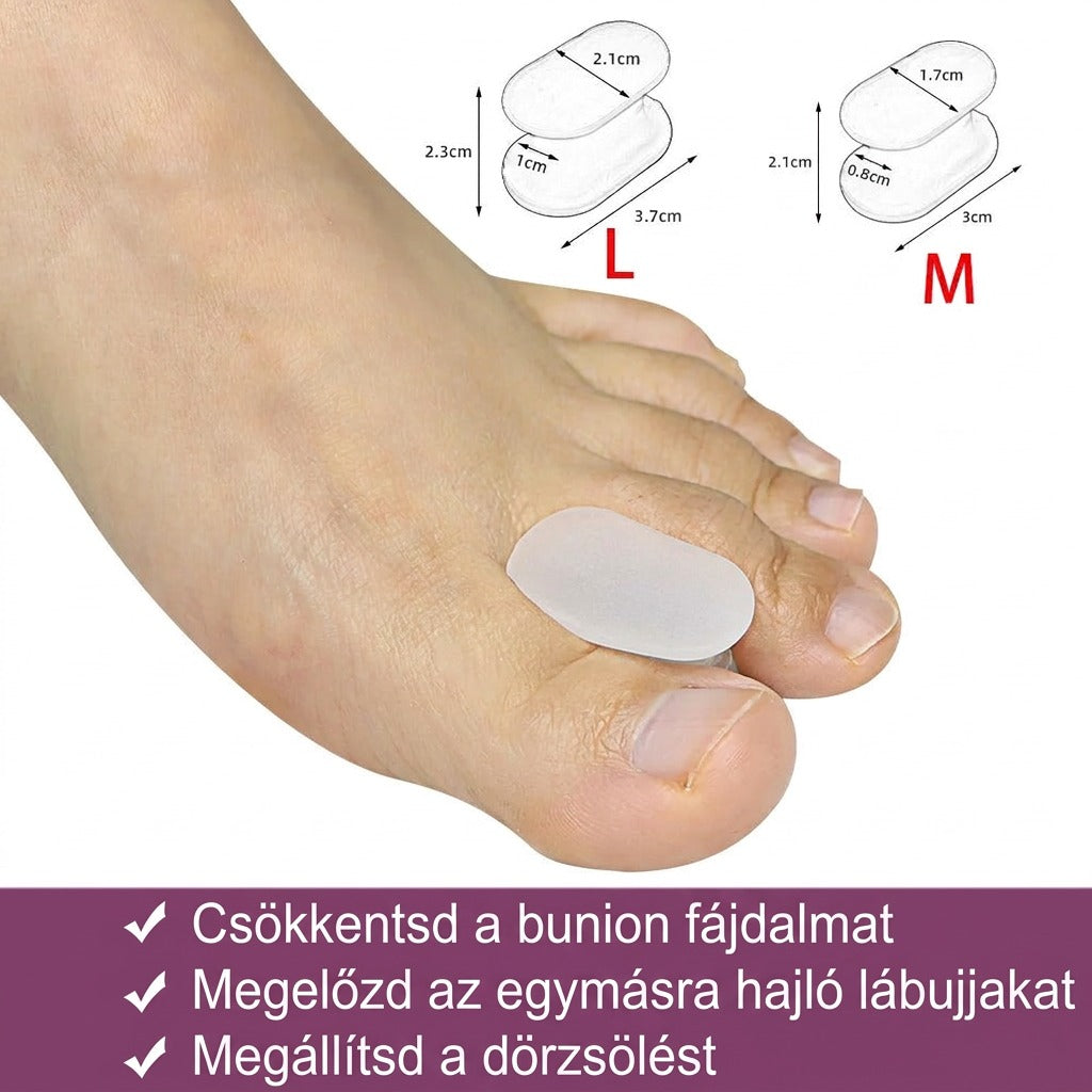 Lábujjelválasztó és -védő egymásra boruló lábujjakhoz