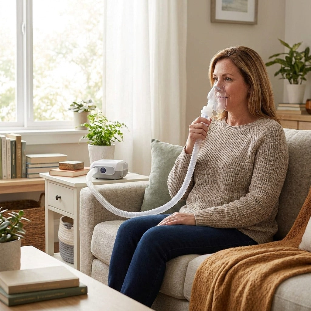 Transparent Corrugated Nebulizer Connecting Hose - at home